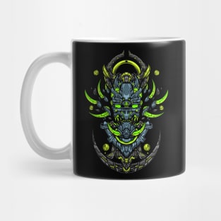 stone guardian mecha head with nature colour Mug